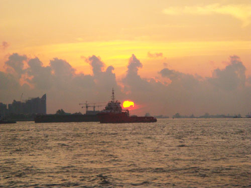 sunrise on board boat